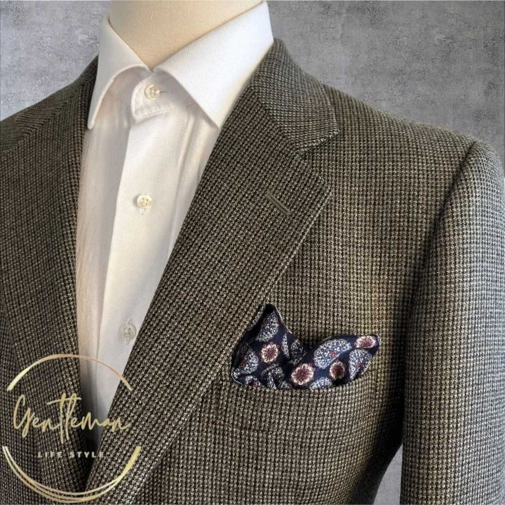 CLUB ROOM Men's Blazer Sport Coat Two-Button SuiJacket 41R Brown Wool/Cashmere